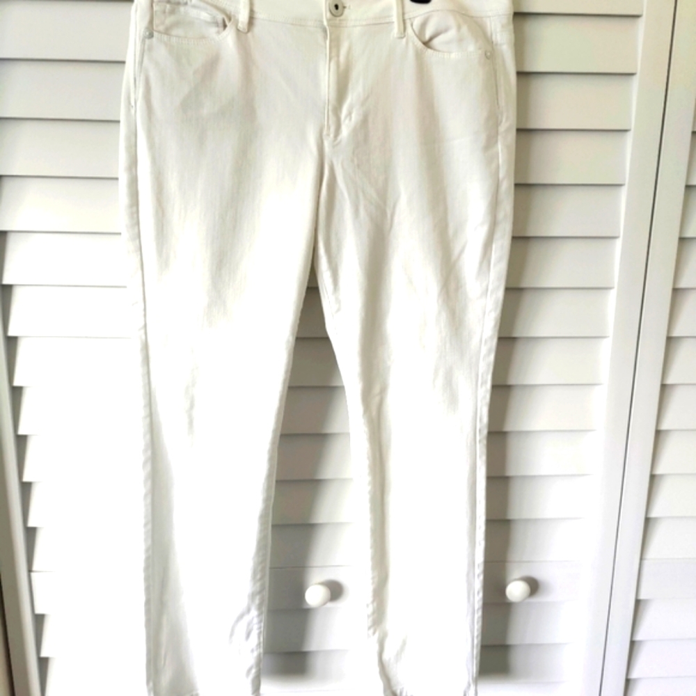 J. Jill White Authentic Fit Slim Ankle 5 Pocket Stretch Jeans